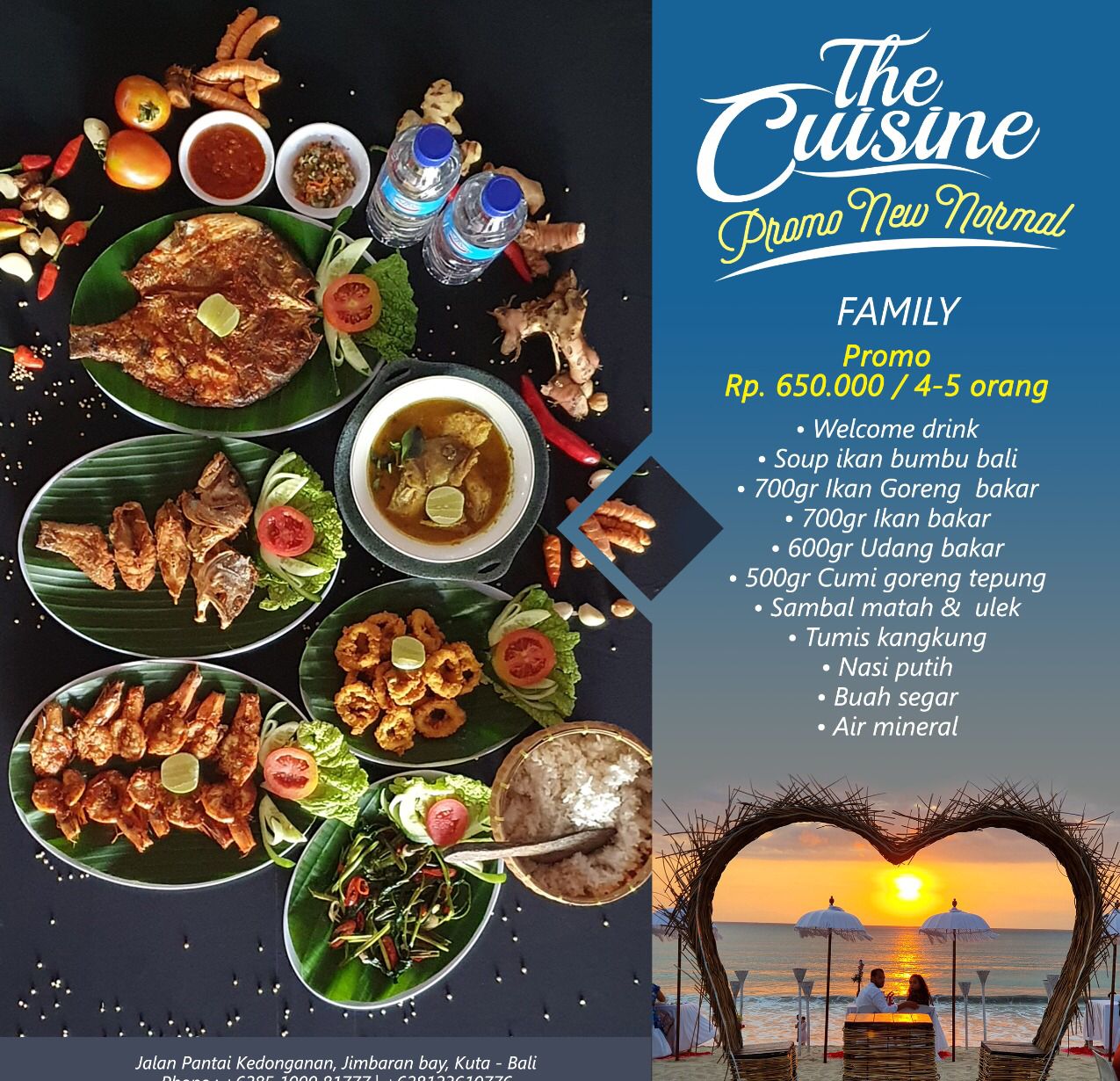 Bali Tour Seafood Adventure at a beachfront seafood restaurant